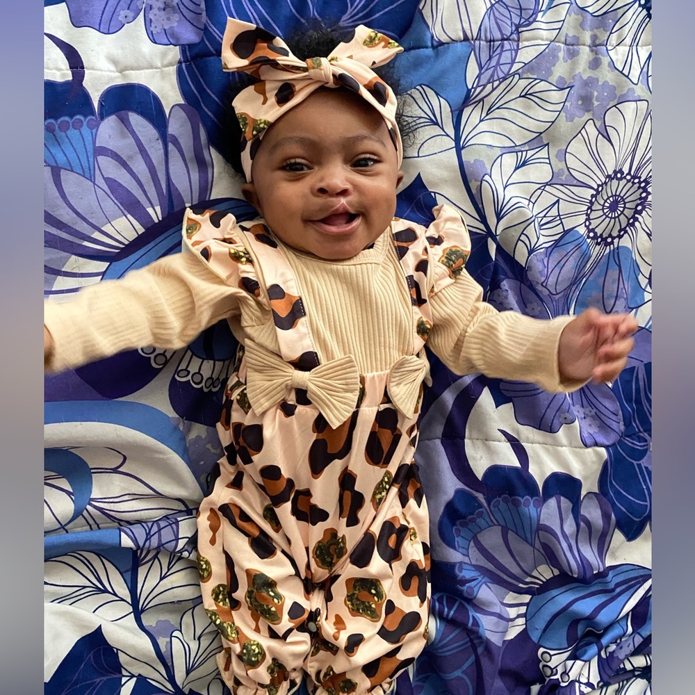 3-6 month girl outfit with headband